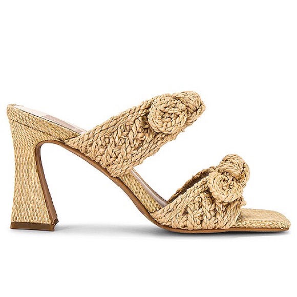 Dolce Vita Niyah Light Natural Raffia Block Heel Mule Size 6